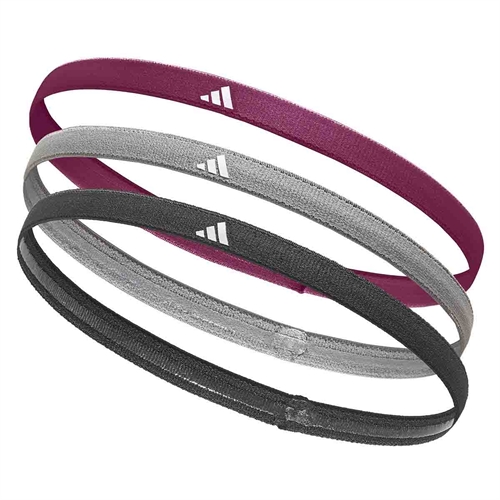 Adidas 3-pack Hårband - Svart/Grå/Lila