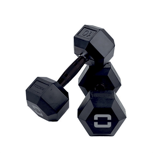 Toorx Hexagon Gummihantel - 45 kg