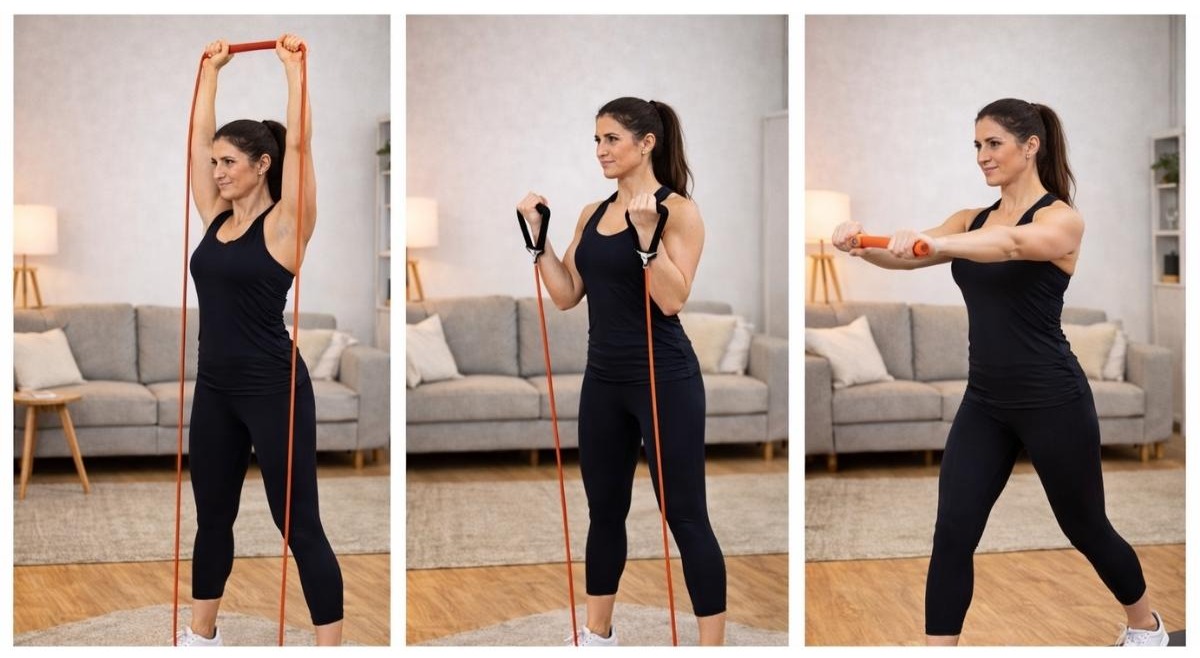 överkropp styrketräning med band