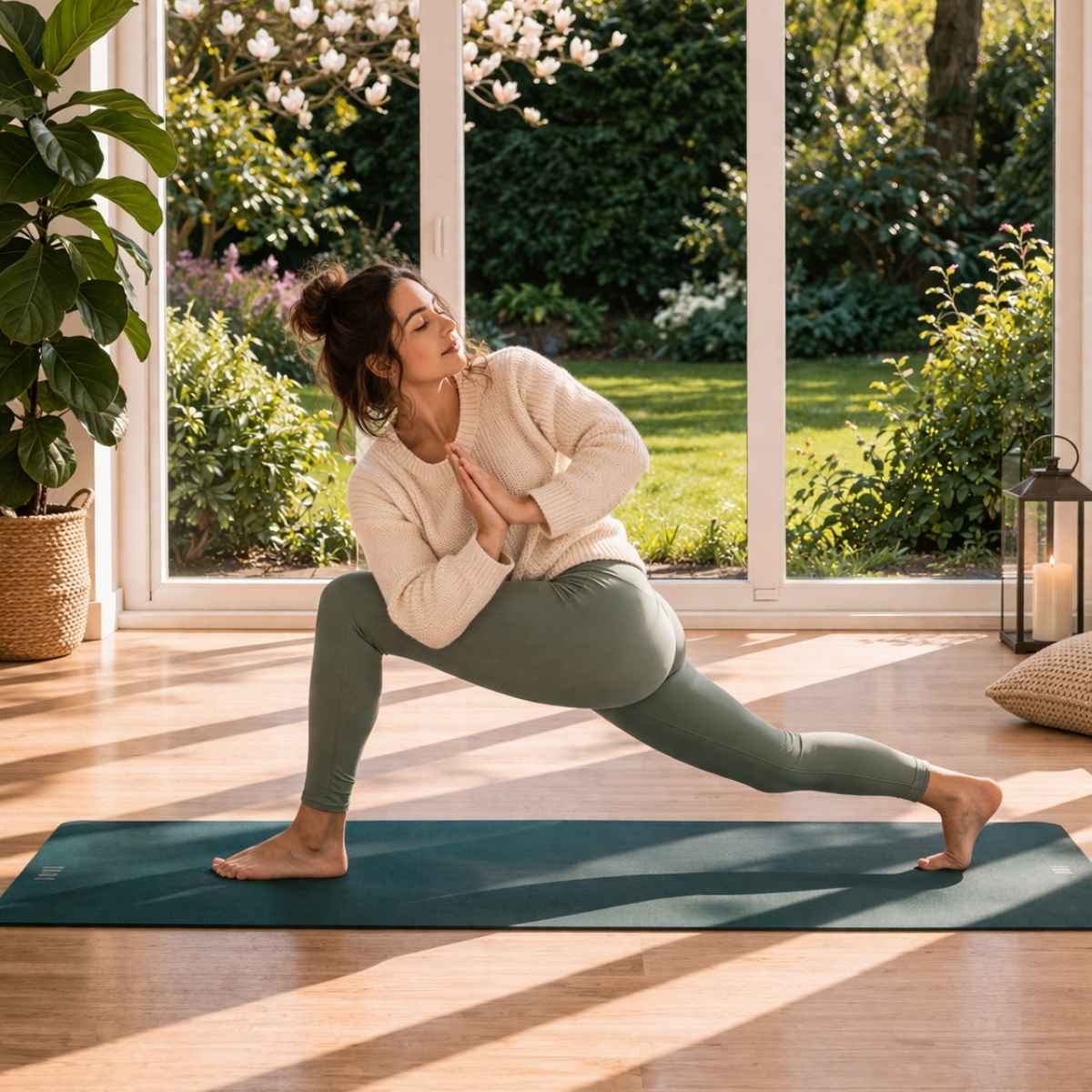 Hög lunge med twist yoga