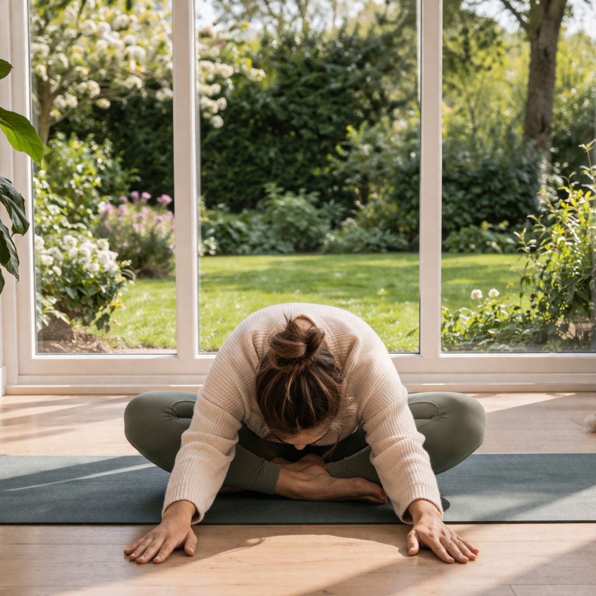 Skräddarställning med framåtböjning yoga