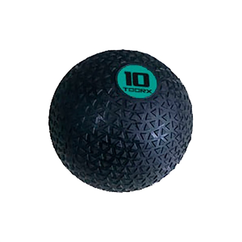 Dette er en Toorx Slam Ball 10 kg ø 23 cm, bolden er sort og grøn